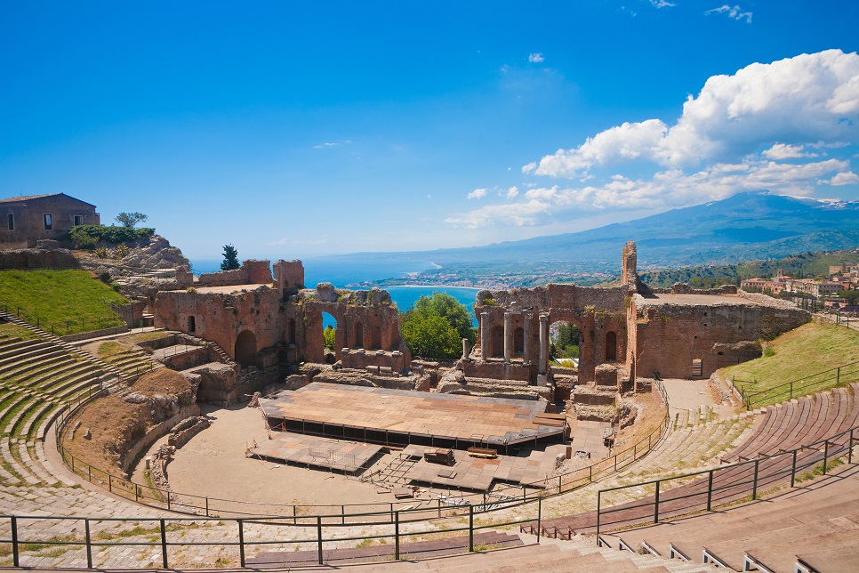 the Greek theatre of Taormina Wish Sicily