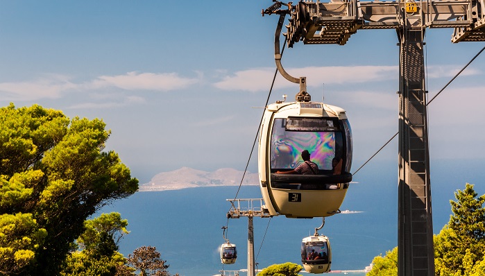 Cable car connecting Erice to Trapani