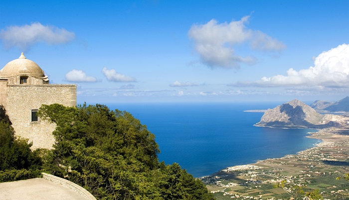 Panoramic view of the west coast from Erice Panoramic view of the west coast from Erice