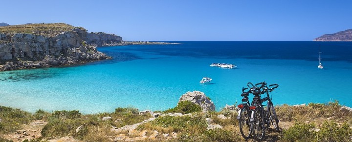 Cala Rossa - beautiful bay of Favignana island near Sicily.