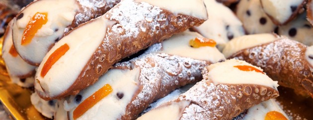Food and pastry. Cannoli from Sicily
