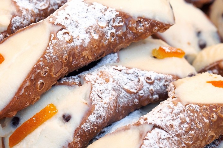 Food and pastry. Cannoli from Sicily