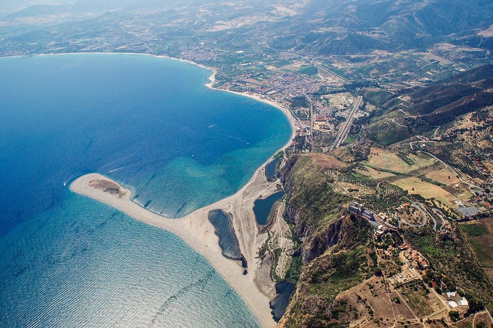 Aerial view of Tindari and Marinello Lakes